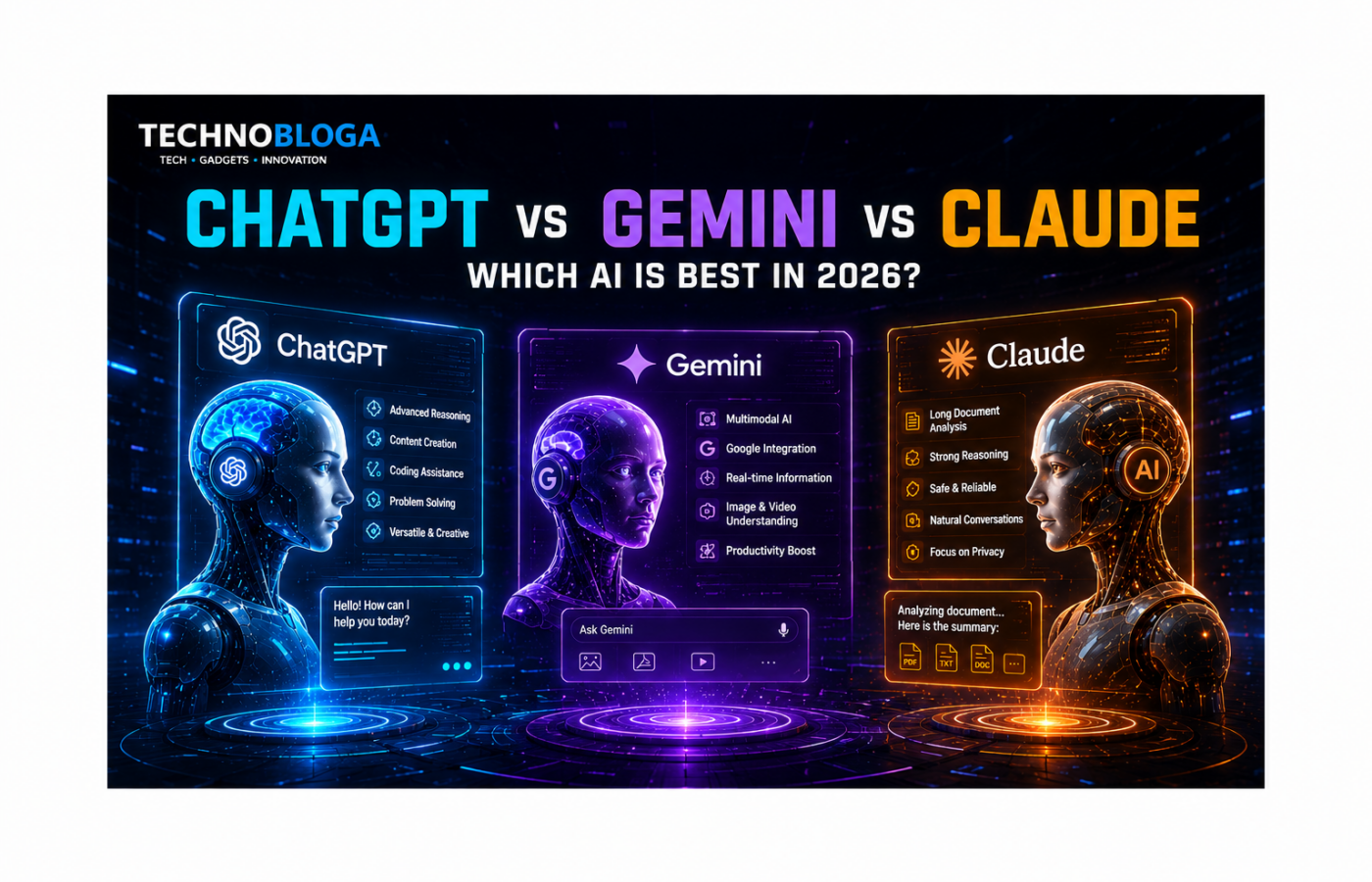 ChatGPT vs Gemini vs Claude: Which AI is Best in 2026?